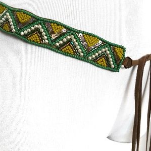 Embellished Beaded Tassel Belt Wrap